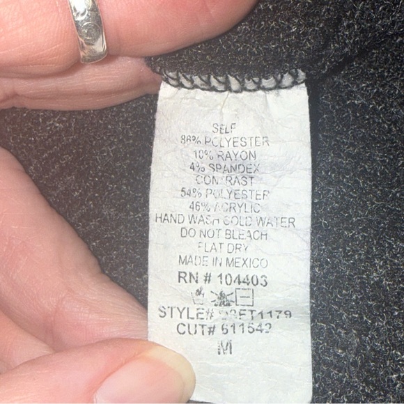 Blu Pepper Gray Knit Sweater Colorblock Multicolor Sleeves Boho M - Picture 6 of 7